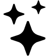 白底上的黑色星形圖示
