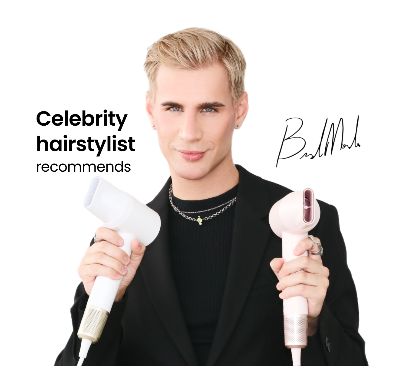 Celebrity hairstylist Brad Mondo and Laifen hair dryer