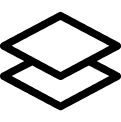 白底上的兩個重疊正方形圖示