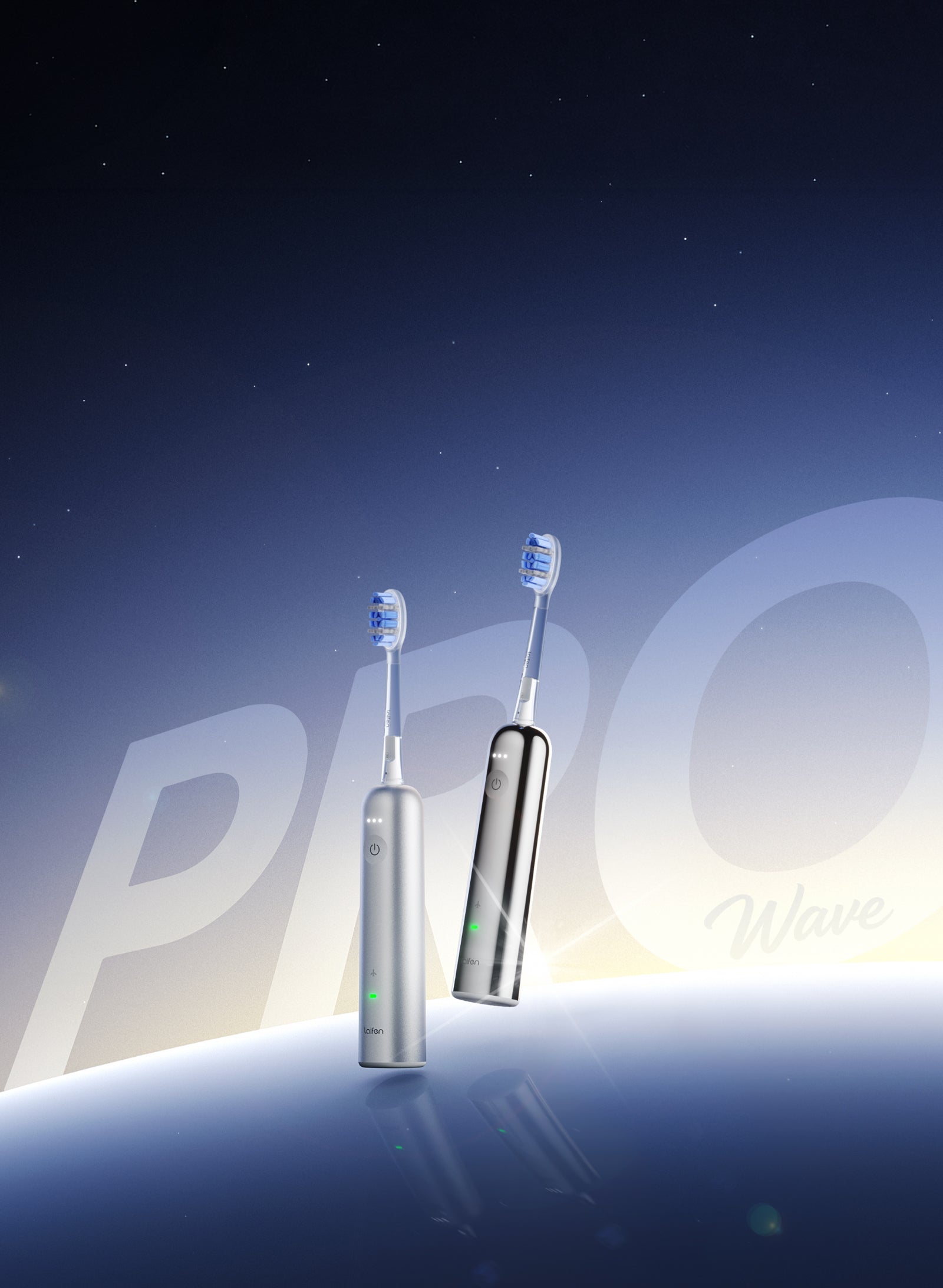Laifen Wave Pro 電動牙刷，憑藉專業級潔牙技術與高效動力，重塑牙齒清爽亮白。