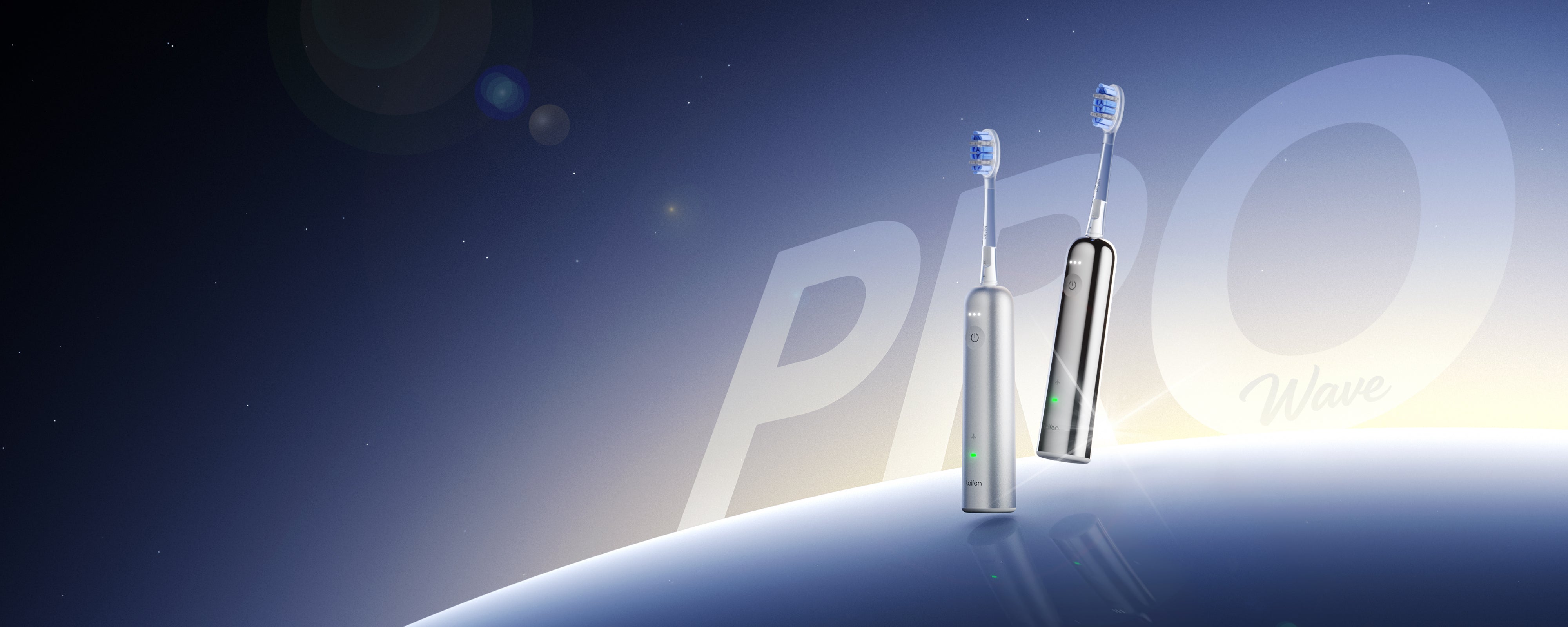 Laifen Wave Pro 電動牙刷，憑藉專業級潔牙技術與高效動力，重塑牙齒清爽亮白。