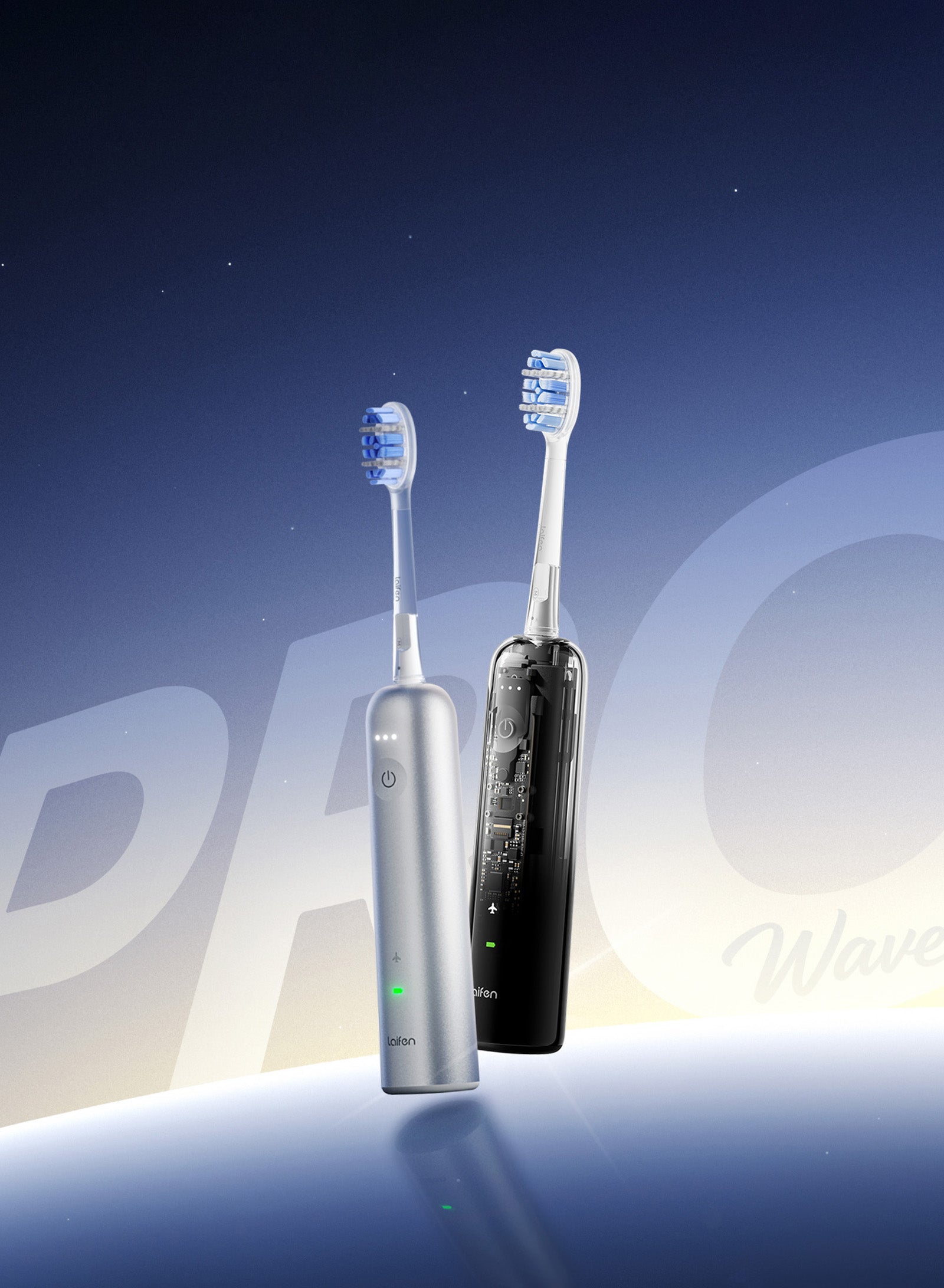 Laifen Wave Pro 電動牙刷，憑藉專業級潔牙技術與高效動力，重塑牙齒清爽亮白。