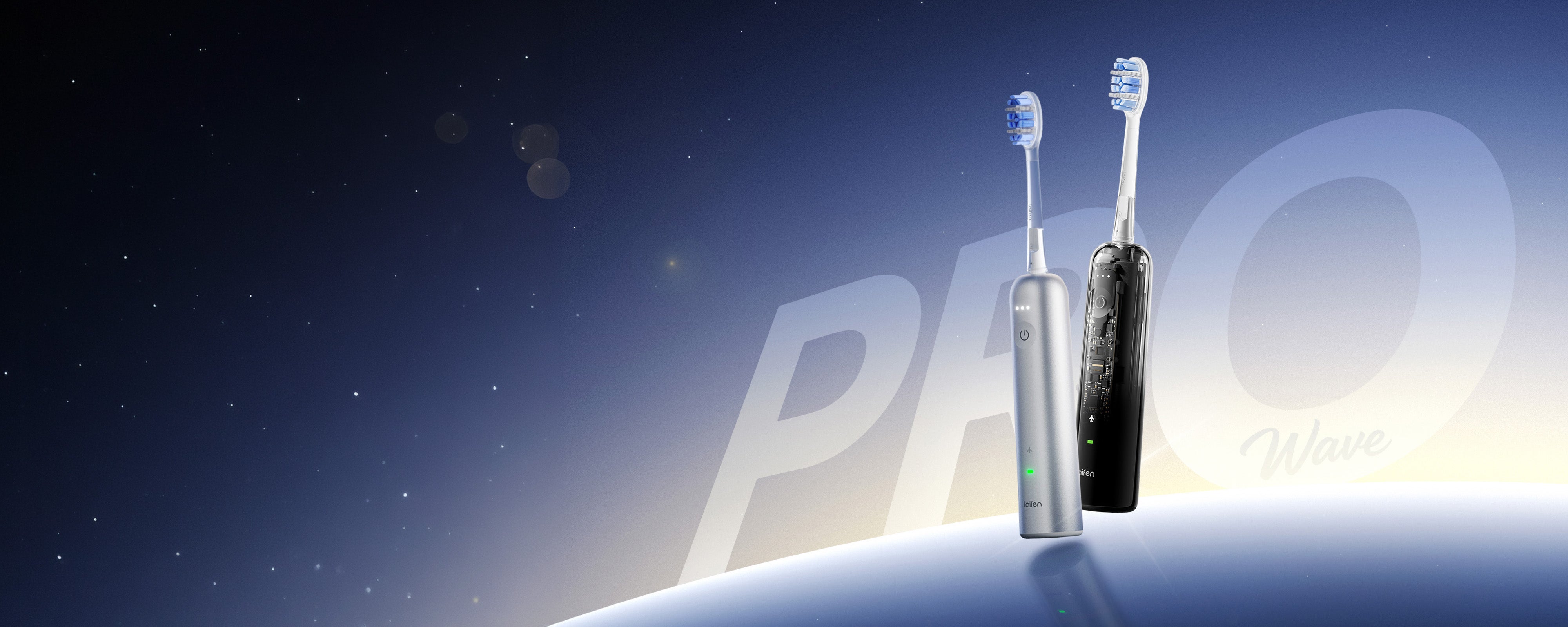 Laifen Wave Pro 電動牙刷，憑藉專業級潔牙技術與高效動力，重塑牙齒清爽亮白。