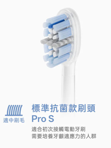 Laifen Wave Pro S標準抗菌款刷頭，配備適中刷毛，專為初次使用電動牙刷與需要培養牙齦適應力的人群設計。